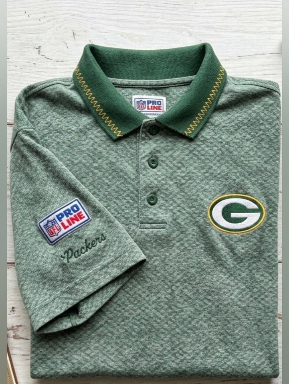 VTG 100% Cotton 90s Green Bay Packers Starter Pro Line Polo Green M (Fits L)